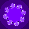 equivalent analogue of the Julia set fractal image, for z raised to the eighth power (z^8)