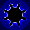 analogue of the 'Mandelbar' fractal, for z raised to the seventh power (z^7)