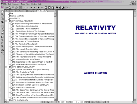 Einstein_relativity.pdf, opening screenshot